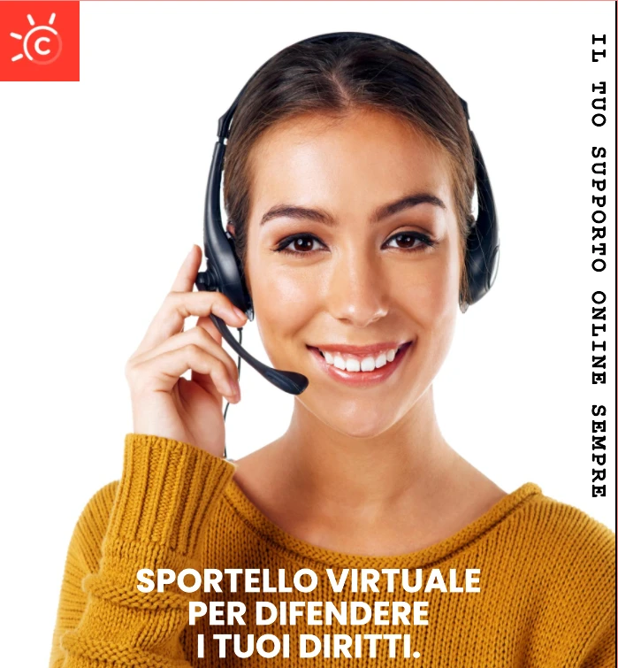 Sportello Virtuale di Codici Marche: un’operatrice con le cuffie